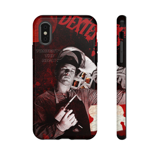 Dexter Phone Case Dark Aesthetic Killer Design with Tonights the Night Quote, Cell Phone Accessories, Movie Memorabilia