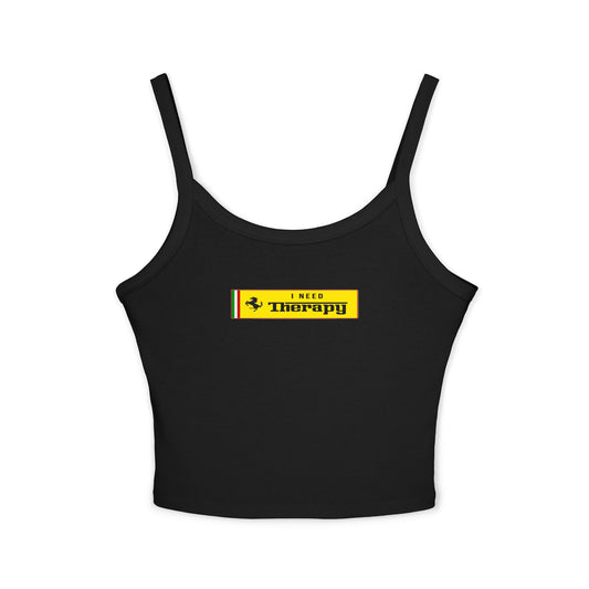 I Need Therapy Ferrari Crop Top: Lewis Hamilton F1 Fan Tank - Ribbed Racerback