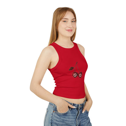Cherry Ferrari F1 Racerback Crop Top: Red Trendy Tank Top