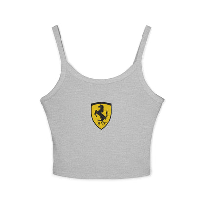 Ferrari Tank Top, Women's F1 Cropped Shirt in Red, White, & Black, Scuderia Ferrari Racing Logo Tee, Formula 1 Gift, Racerback Fit Top,