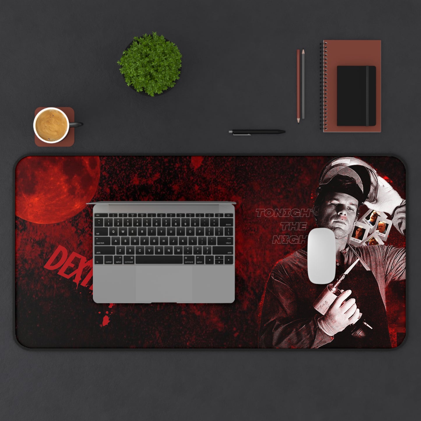 Gothic Dexter Desk Mat - Perfect for Halloween, Office Decor, Unique Gift, Gamer Accessories, Home Office Essentials