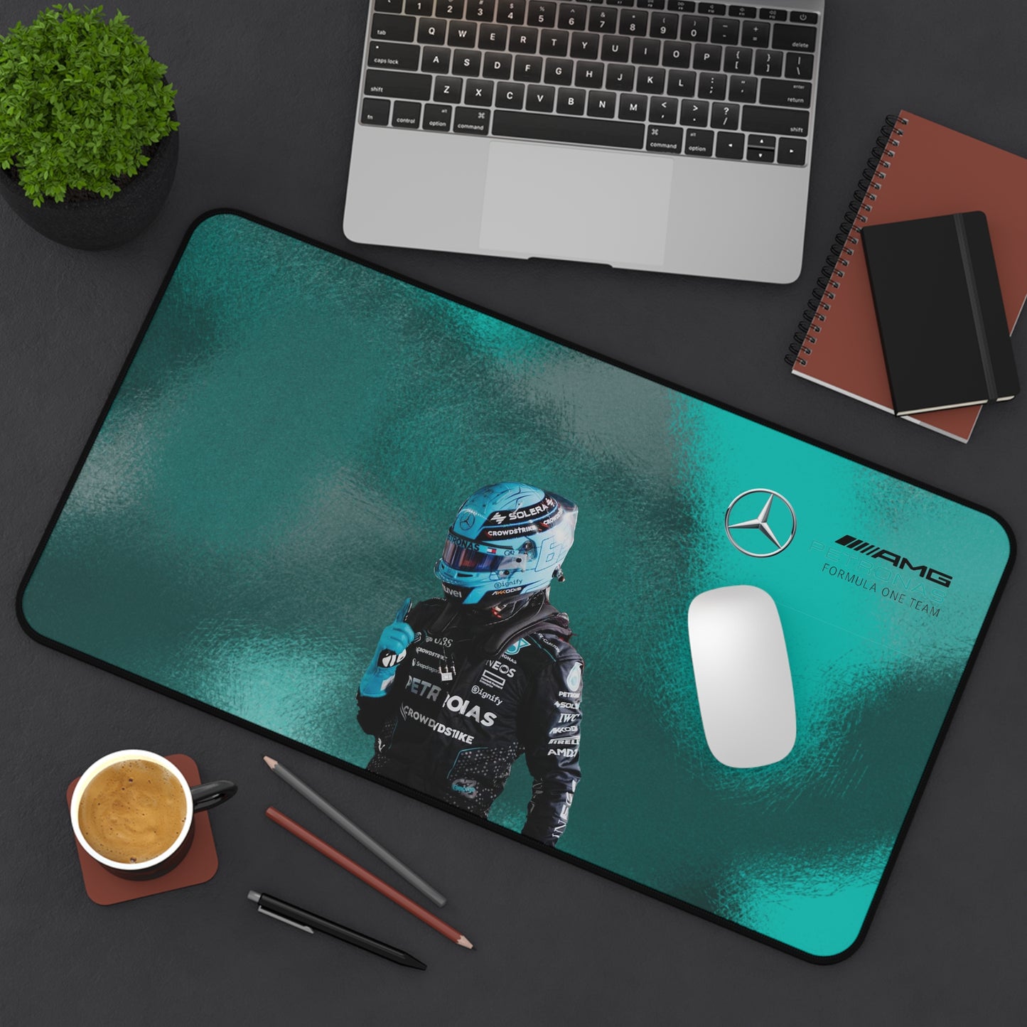 Racing Desk Mat for Gamers, Office Decor, Computer Accessories, Gift for Car Enthusiasts, Mercedes AMG Design