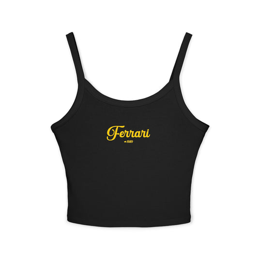 Ferrari Formula 1 Women's Spaghetti Strap, Cropped Tank Top, Charles Leclerc Merch, Hamilton Scuderia F1 Grand Prix, Racing Crop Top, Red