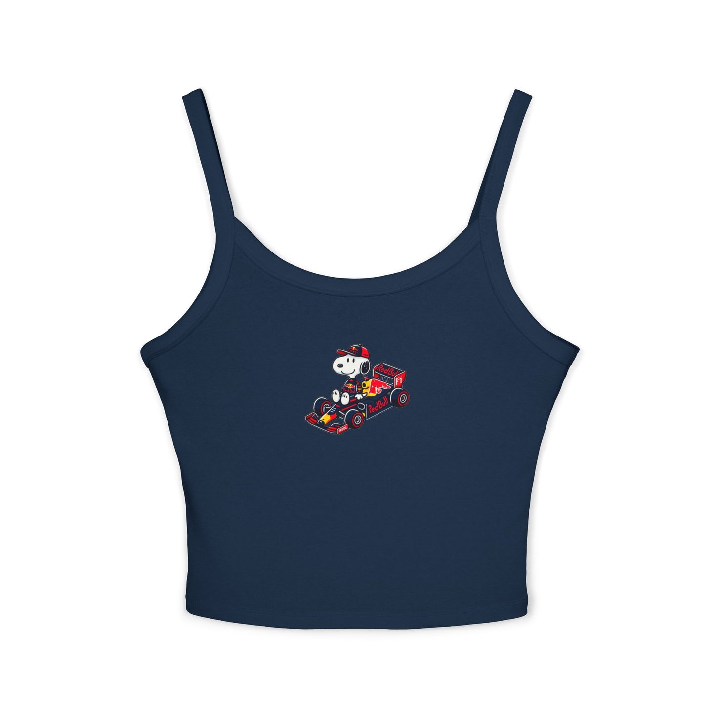 Snoopy Red Bull Racing Crop Top: Max Verstappen F1 Fan Tank - Ribbed Racerback