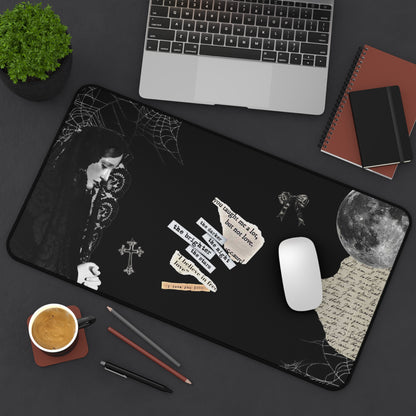 Gothic Desk Mat with Enigmatic Quotes, Halloween Decor, Office Accessories, Home Office Decor, Unique Gift Idea