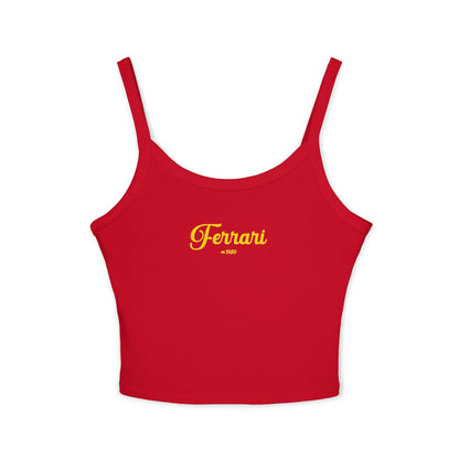 Ferrari Formula 1 Women's Spaghetti Strap, Cropped Tank Top, Charles Leclerc Merch, Hamilton Scuderia F1 Grand Prix, Racing Crop Top, Red