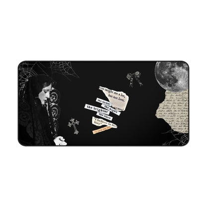 Gothic Desk Mat with Enigmatic Quotes, Halloween Decor, Office Accessories, Home Office Decor, Unique Gift Idea