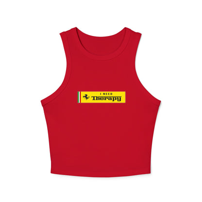 I Need Thearapy Ferrari Racing Crop Top: Charles Leclerc F1 Fan Tank - Ribbed Racerback Trendy Tank Top