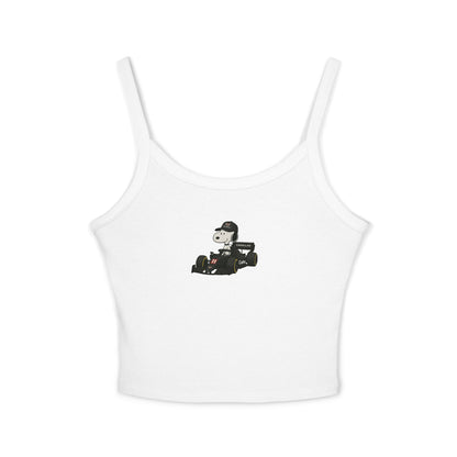 Snoopy Red Cadillac Formula 1 Team Crop Top: Checo perez F1 Fan Tank - Ribbed Racerback