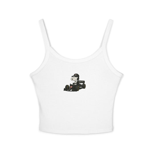 Snoopy Red Cadillac Formula 1 Team Crop Top: Checo perez F1 Fan Tank - Ribbed Racerback
