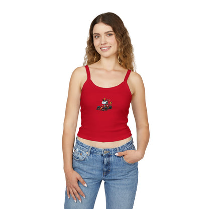 Snoopy X Ferrari Crop Top: Charles Leclerc F1 Fan Tank - Ribbed Racerback