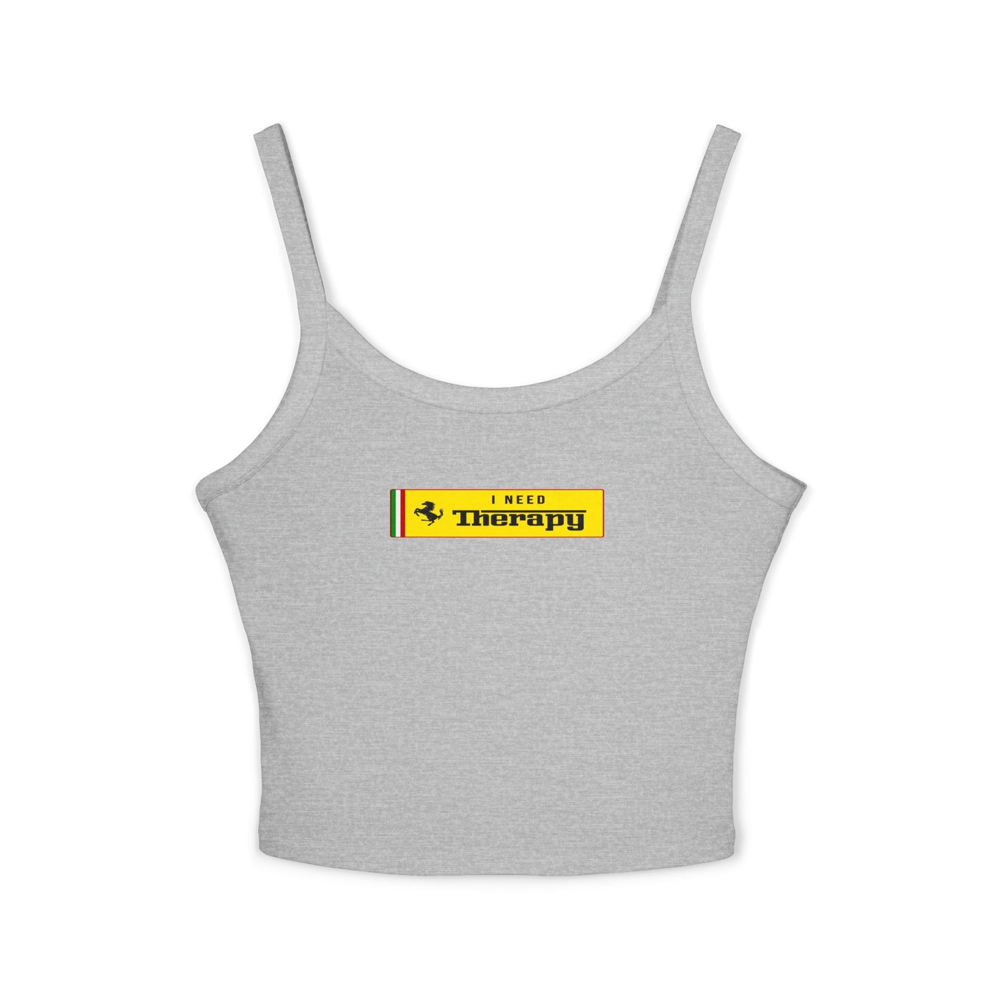 I Need Therapy Ferrari Crop Top: Lewis Hamilton F1 Fan Tank - Ribbed Racerback