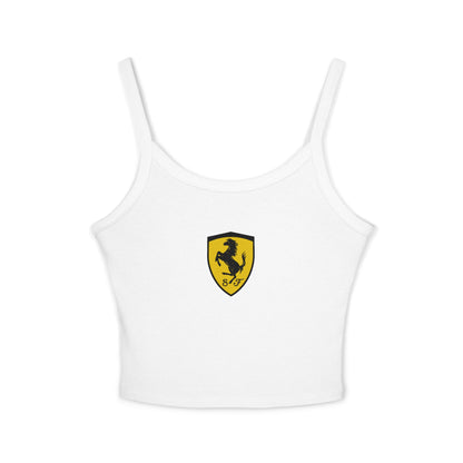Ferrari Tank Top, Women's F1 Cropped Shirt in Red, White, & Black, Scuderia Ferrari Racing Logo Tee, Formula 1 Gift, Racerback Fit Top,