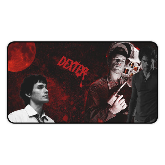 Dexter-Inspired Red Blood Moon Desk Mat True Crime TV Mouse Pad