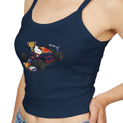 Red Bull Racing F1 X Hello Kitty Racerback Tank Top: Women's Cropped Max Verstapen Teel