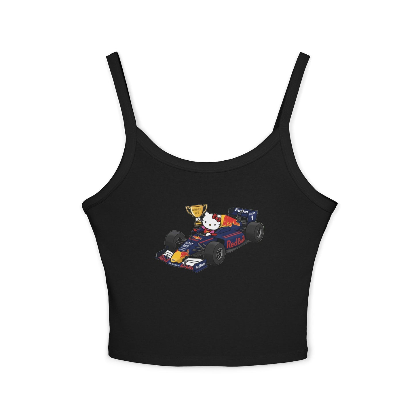 Red Bull Racing F1 X Hello Kitty Racerback Tank Top: Women's Cropped Max Verstapen Teel