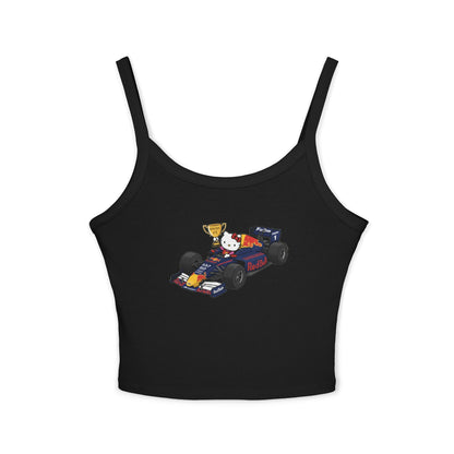 Red Bull Racing F1 X Hello Kitty Racerback Tank Top: Women's Cropped Max Verstapen Teel