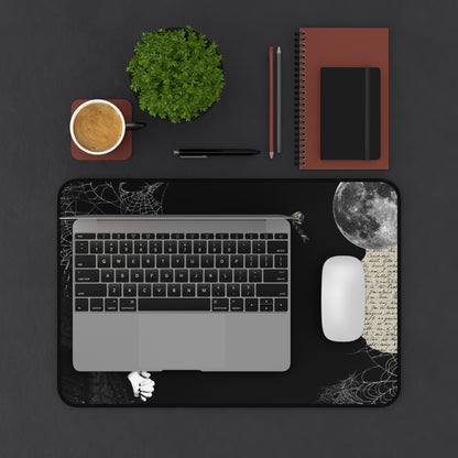 Gothic Desk Mat with Enigmatic Quotes, Halloween Decor, Office Accessories, Home Office Decor, Unique Gift Idea