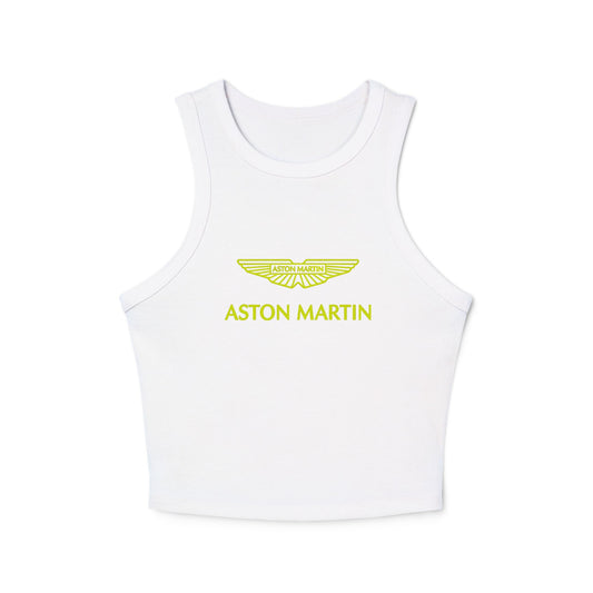 Aston Martin Racing Crop Top: F1 Fan Tank - Ribbed Racerback Trendy Tank Top