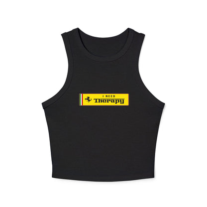 I Need Thearapy Ferrari Racing Crop Top: Charles Leclerc F1 Fan Tank - Ribbed Racerback Trendy Tank Top