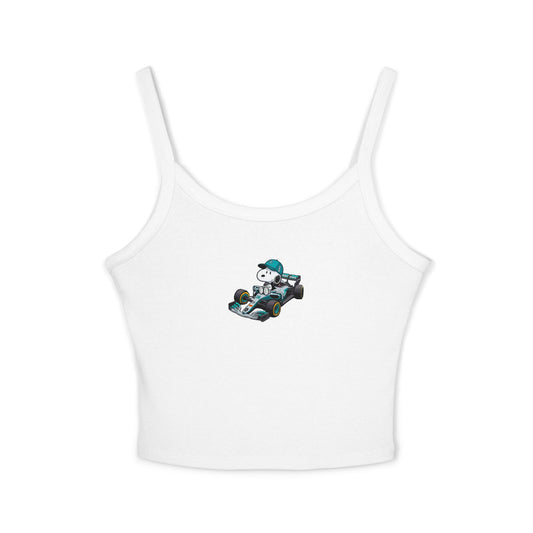 Snoopy  Mercedes AMG Petronas  Formula 1 Team Crop Top:  george russell F1 Fan Tank - Ribbed Racerback