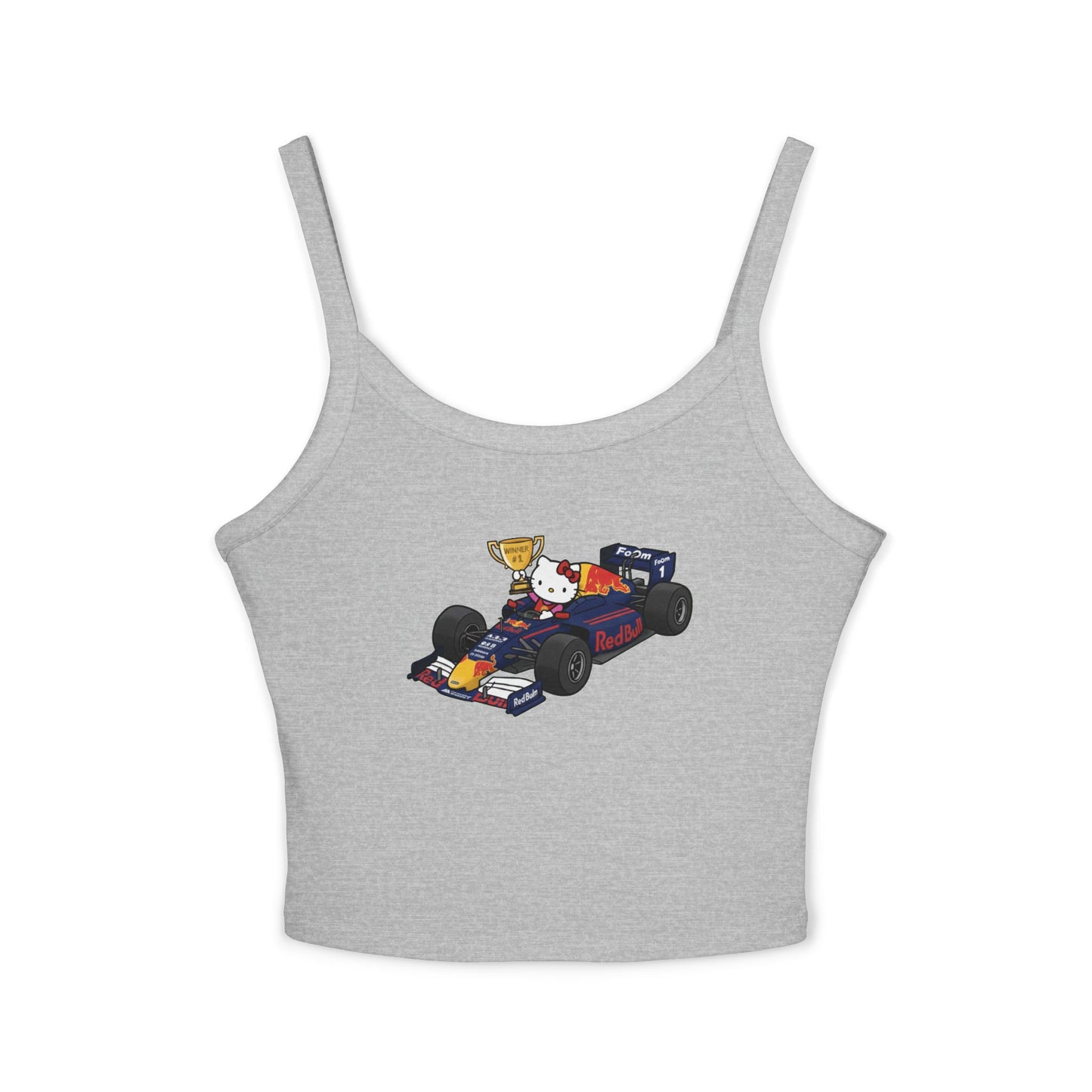 Red Bull Racing F1 X Hello Kitty Racerback Tank Top: Women's Cropped Max Verstapen Teel