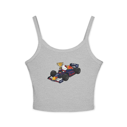 Red Bull Racing F1 X Hello Kitty Racerback Tank Top: Women's Cropped Max Verstapen Teel