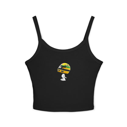Snoopy x Ayrton Senna F1 Team Crop Top: Red Mclaren Racerback Tank, Women's Tank Top, Spaghetti Strap Shirt, Sleeveless Tee, Graphic Muscle