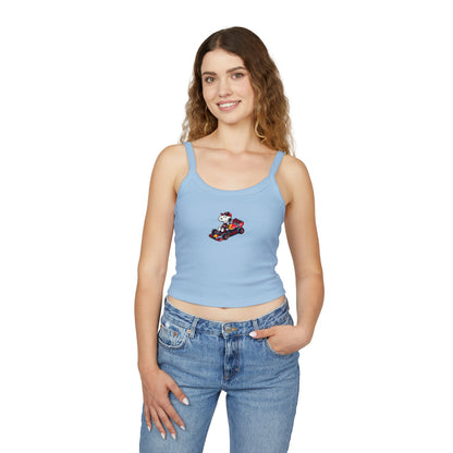 Snoopy Red Bull Racing Crop Top: Max Verstappen F1 Fan Tank - Ribbed Racerback