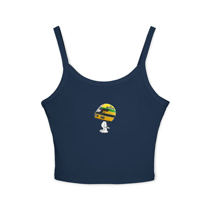Snoopy x Ayrton Senna F1 Team Crop Top: Red Mclaren Racerback Tank, Women's Tank Top, Spaghetti Strap Shirt, Sleeveless Tee, Graphic Muscle