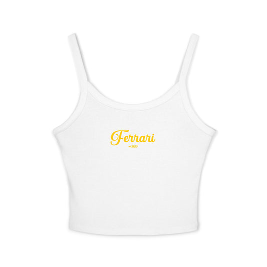 Ferrari Formula 1 Women's Spaghetti Strap, Cropped Tank Top, Charles Leclerc Merch, Hamilton Scuderia F1 Grand Prix, Racing Crop Top, Red