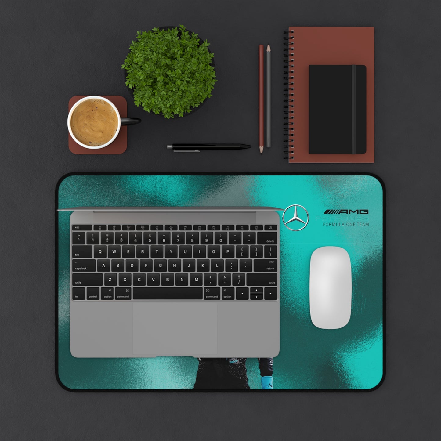 Racing Desk Mat for Gamers, Office Decor, Computer Accessories, Gift for Car Enthusiasts, Mercedes AMG Design