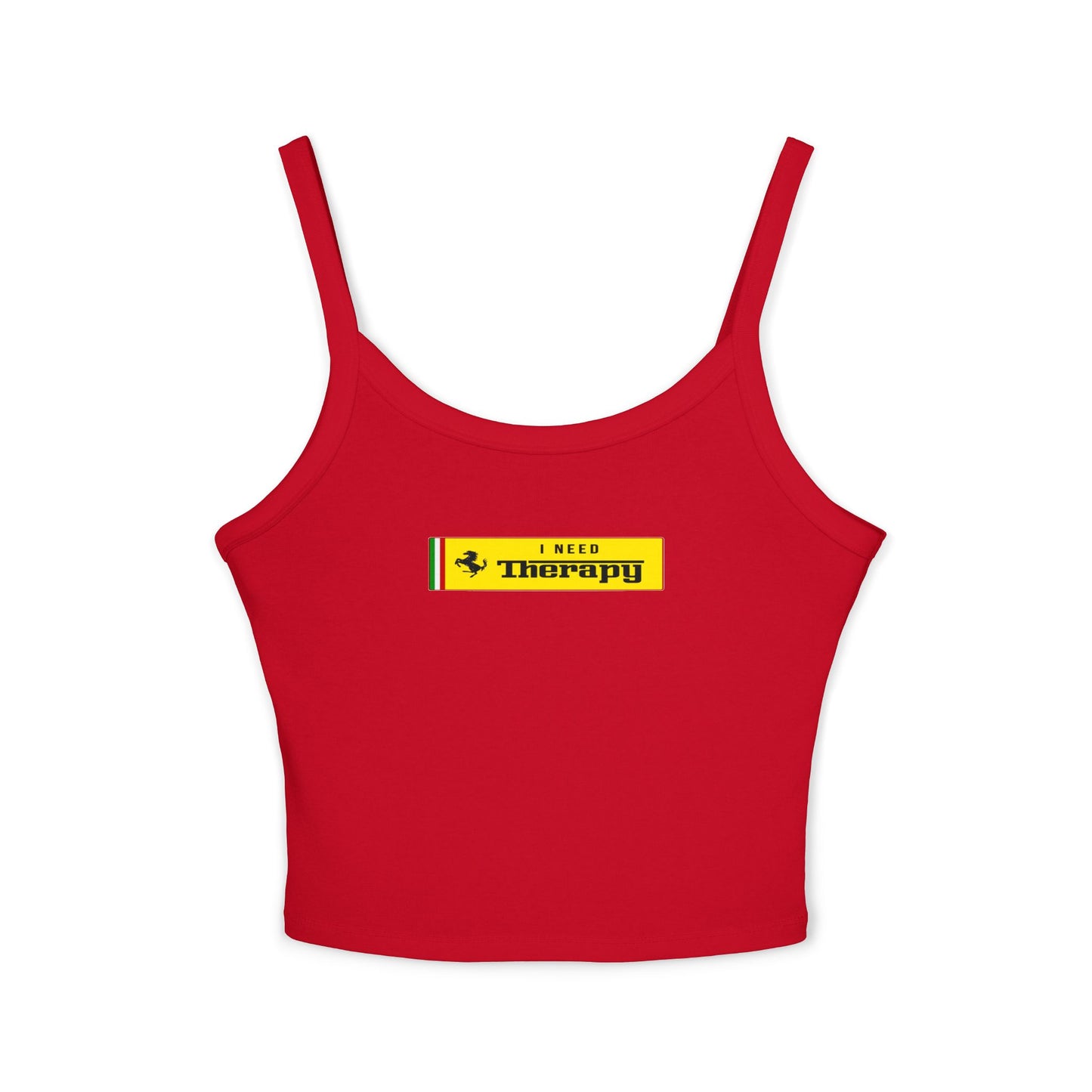 I Need Therapy Ferrari Crop Top: Lewis Hamilton F1 Fan Tank - Ribbed Racerback