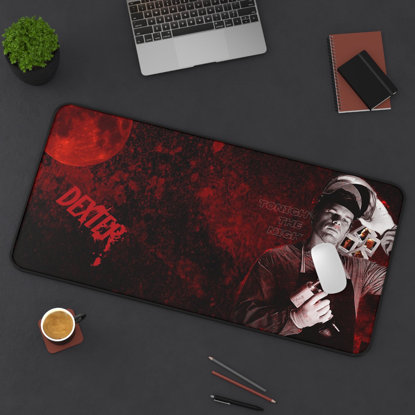 Gothic Dexter Desk Mat - Perfect for Halloween, Office Decor, Unique Gift, Gamer Accessories, Home Office Essentials