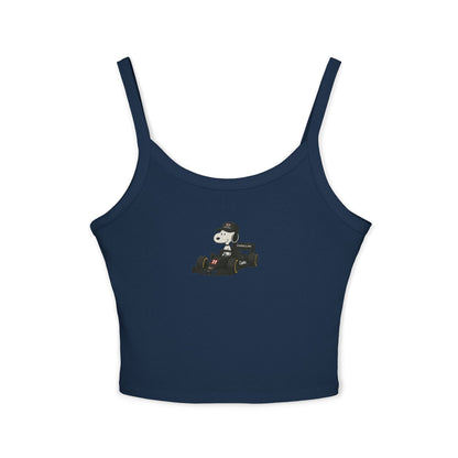 Snoopy Red Cadillac Formula 1 Team Crop Top: Checo perez F1 Fan Tank - Ribbed Racerback