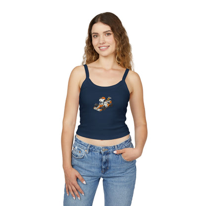 Snoopy F1 Team Crop Top : McLaren Racerback Tank Top for Formula 1 Fans, Cute Cartoon Racing Shirt