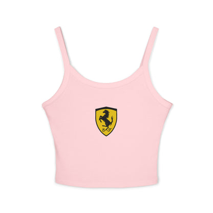 Ferrari Tank Top, Women's F1 Cropped Shirt in Red, White, & Black, Scuderia Ferrari Racing Logo Tee, Formula 1 Gift, Racerback Fit Top,