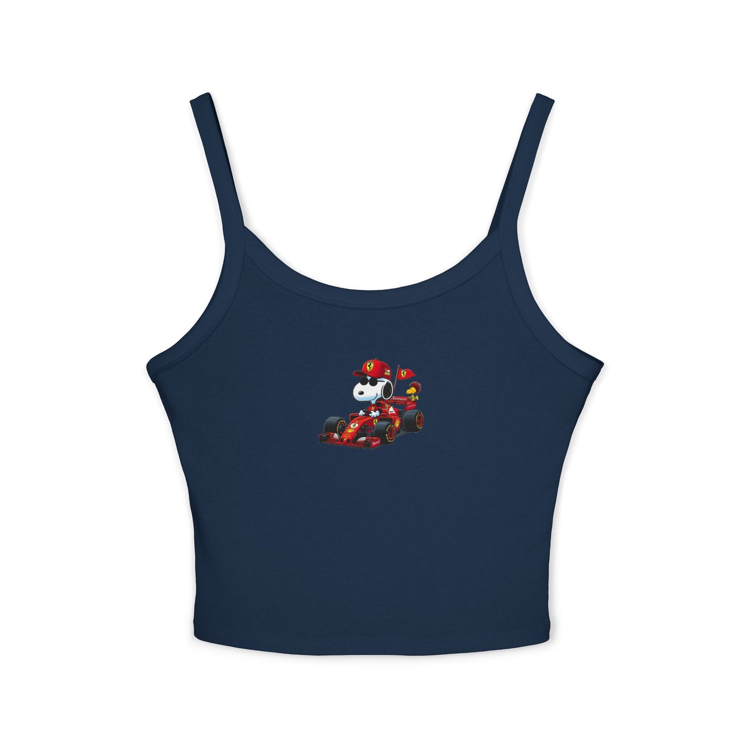 Snoopy X Ferrari Crop Top: Charles Leclerc F1 Fan Tank - Ribbed Racerback