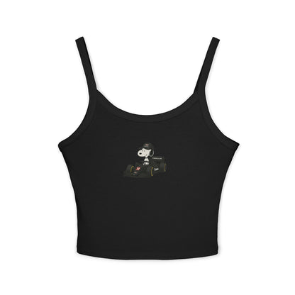 Snoopy Red Cadillac Formula 1 Team Crop Top: Checo perez F1 Fan Tank - Ribbed Racerback