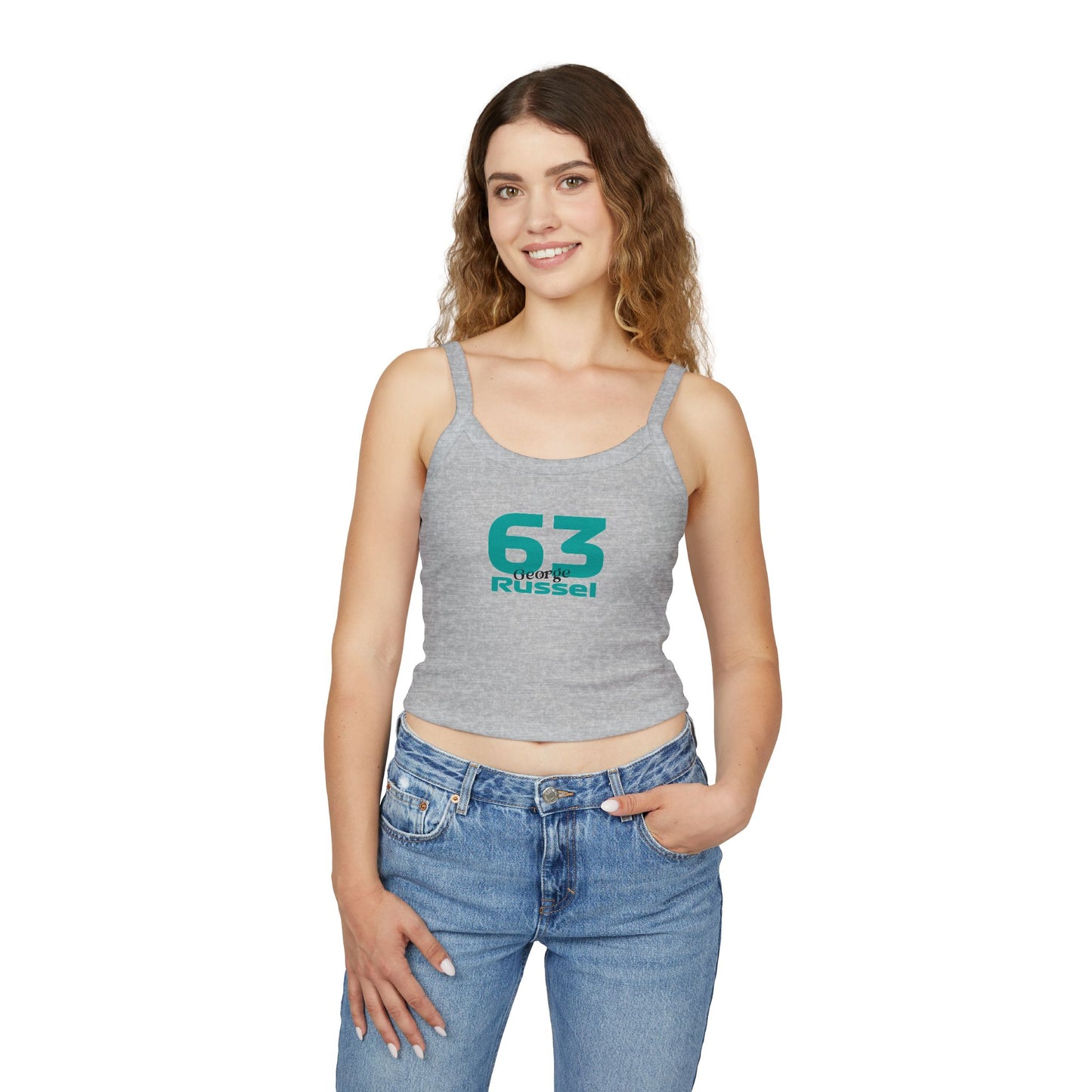 Trendy Women's Spaghetti Strap Tank Top, Casual Summer Wear, Graphic Tee, Festival Top, Everyday Fashion