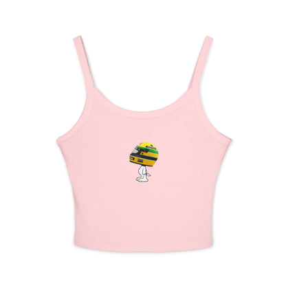 Snoopy x Ayrton Senna F1 Team Crop Top: Red Mclaren Racerback Tank, Women's Tank Top, Spaghetti Strap Shirt, Sleeveless Tee, Graphic Muscle