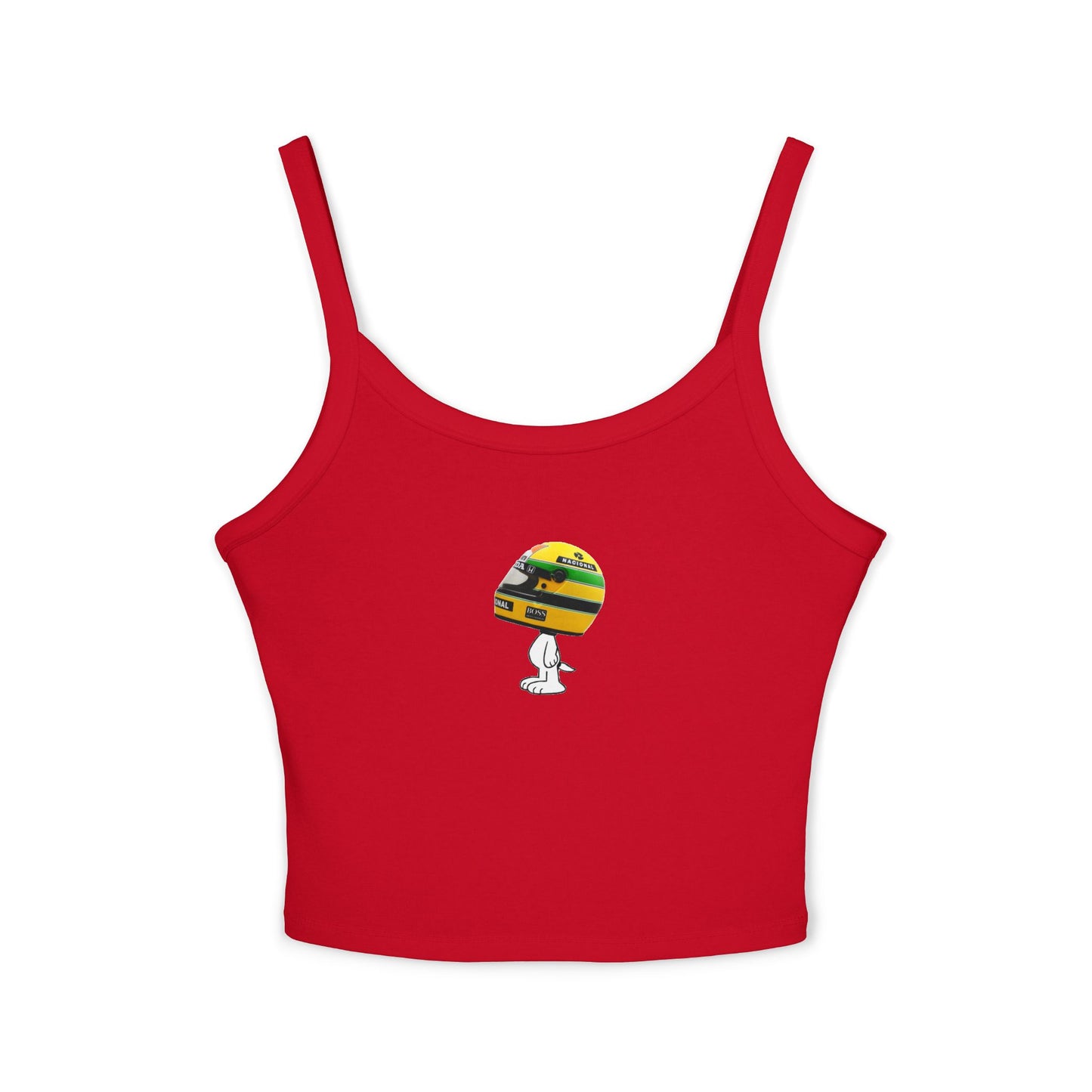 Snoopy x Ayrton Senna F1 Team Crop Top: Red Mclaren Racerback Tank, Women's Tank Top, Spaghetti Strap Shirt, Sleeveless Tee, Graphic Muscle