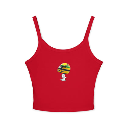 Snoopy x Ayrton Senna F1 Team Crop Top: Red Mclaren Racerback Tank, Women's Tank Top, Spaghetti Strap Shirt, Sleeveless Tee, Graphic Muscle