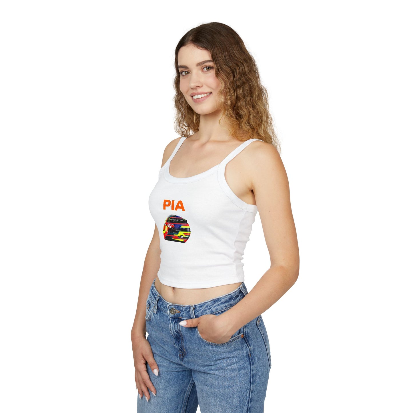 Oscar Piastrie Tank Top, McLaren Racing Crop, F1 Fashion Apparel, Spaghetti Strap Shirt, Racing Fan Gift