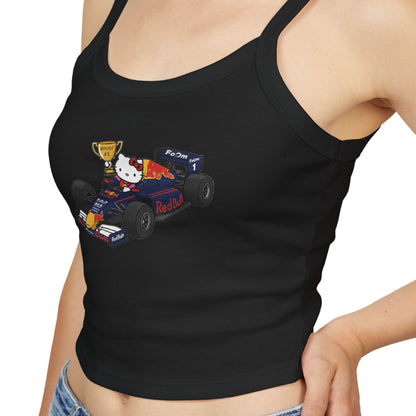 Red Bull Racing F1 X Hello Kitty Racerback Tank Top: Women's Cropped Max Verstapen Teel