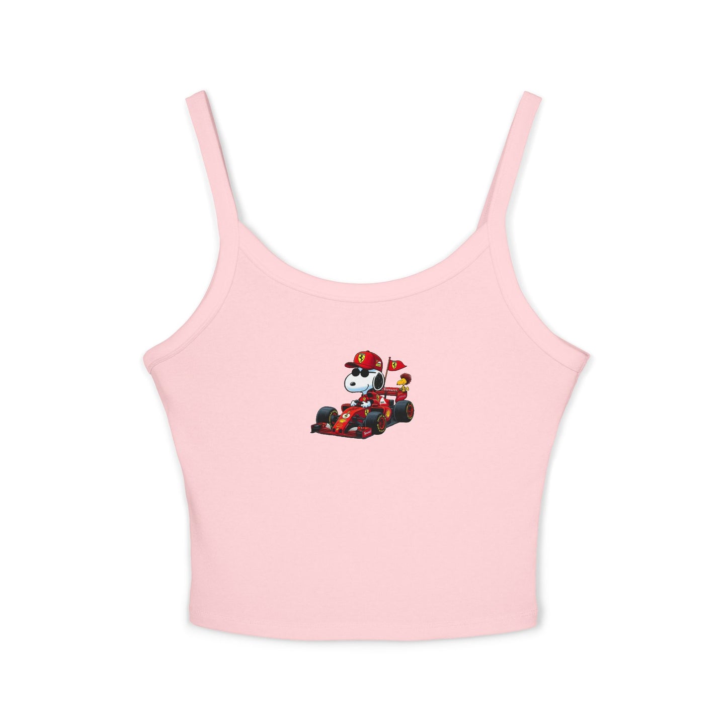 Snoopy X Ferrari Crop Top: Charles Leclerc F1 Fan Tank - Ribbed Racerback