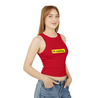 I Need Thearapy Ferrari Racing Crop Top: Charles Leclerc F1 Fan Tank - Ribbed Racerback Trendy Tank Top