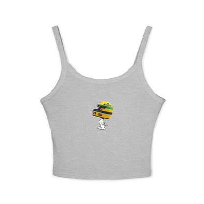 Snoopy x Ayrton Senna F1 Team Crop Top: Red Mclaren Racerback Tank, Women's Tank Top, Spaghetti Strap Shirt, Sleeveless Tee, Graphic Muscle