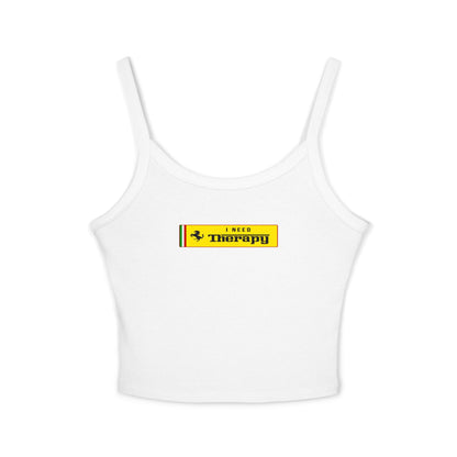 I Need Therapy Ferrari Crop Top: Lewis Hamilton F1 Fan Tank - Ribbed Racerback