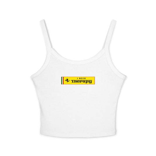 I Need Therapy Ferrari Crop Top: Lewis Hamilton F1 Fan Tank - Ribbed Racerback